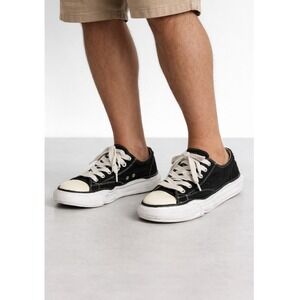 100% Auth Maison Mihara Yasuhiro MMY Mens Low Black White Sneakers Shoes 42 9